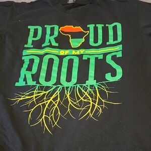 Black 'Proud of My Roots' Graphic Tee